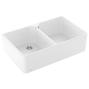 Villeroy and Boch double bowl sink 638001R1 waste set with manual actuation, white