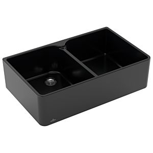 Villeroy and Boch double bowl sink 638001S5 waste set with manual actuation, ebony