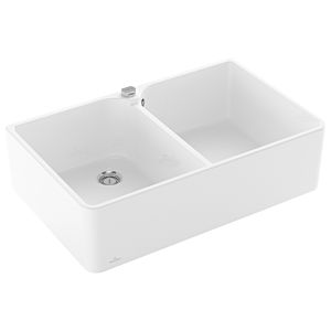 Villeroy and Boch double bowl sink 638002R1 waste fitting with eccentric operation, white