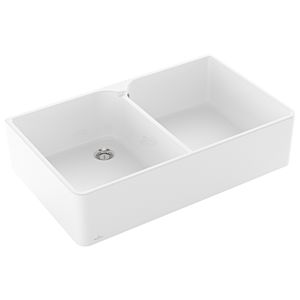 Villeroy and Boch double bowl sink 639001R1 waste set with manual actuation, white