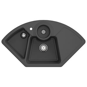 Villeroy and Boch Solo Eck Corner Sink 670801i4 Drain Fitting, Manual Operation, Waste Bowl, Graphite