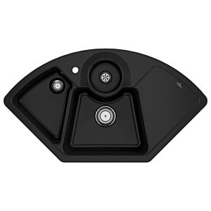 Villeroy and Boch Solo Eck Corner Sink 670801J0 Drain Fitting, Manual Operation, Waste Bowl, Chromite