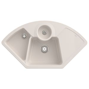 Villeroy and Boch Solo Eck Corner Sink 670801KR Drain Fitting, Manual Operation, Waste Bowl, Crema