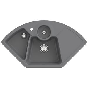 Villeroy und Boch Solo Eck Eckspüle 670801SL Ablaufgarnitur, Handbetätigung, Resteschale, Stone
