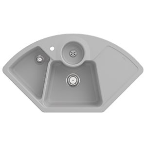 Villeroy und Boch Solo Eck Eckspüle 670801SM Ablaufgarnitur, Handbetätigung, Resteschale, Steam