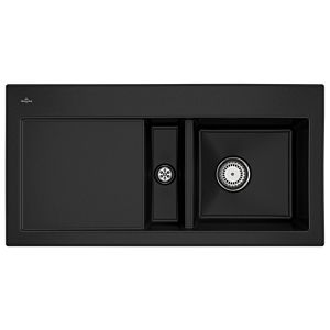 Villeroy und Boch Subway 60 Einbauspüle 671201J0 rechts, mit Ablaufgarnitur, 1000 x 510 mm, Handbetätigung, chromite CeramicPlus