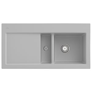 Villeroy und Boch Subway 60 Einbauspüle 671201SM rechts, mit Ablaufgarnitur, 1000 x 510 mm, Handbetätigung, steam CeramicPlus