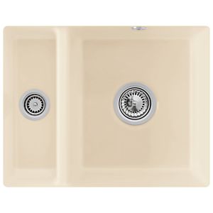 Villeroy und Boch Unterbauspüle 675802FU mit Ablaufgarnitur und Excenterbetätigung, Ivory