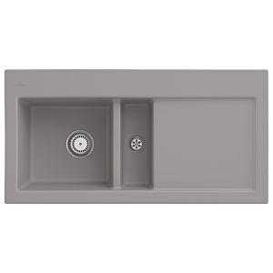 Villeroy und Boch Subway 60 Einbauspüle 677001KD links, mit Ablaufgarnitur, Handbetätigung, 1000 x 510 mm, fossil CeramicPlus