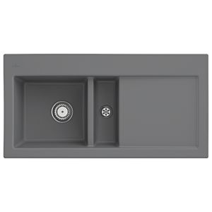 Villeroy und Boch Subway 60 Einbauspüle 677001SL links, mit Ablaufgarnitur, Handbetätigung, 1000 x 510 mm, stone CeramicPlus