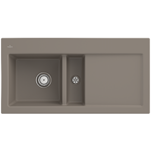 Villeroy und Boch Subway 60 Einbauspüle 677001TR links, mit Ablaufgarnitur, Handbetätigung, 1000 x 510 mm, timber CeramicPlus