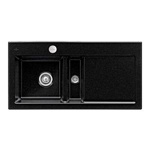 Évier encastrable Villeroy et Boch Subway 60 677002J0 gauche, avec garniture de vidage , commande excentrique, 1000 x 510 mm, chromite CeramicPlus