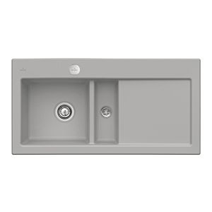 Évier encastrable Villeroy et Boch Subway 60 677002KD gauche, avec garniture de vidage , commande excentrique, 1000 x 510 mm, fossil CeramicPlus