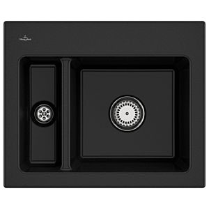 Évier encastrable Villeroy et Boch Subway 60 XM 678001J0 avec garniture de vidage , 620 x 510 mm, commande manuelle, chromite CeramicPlus