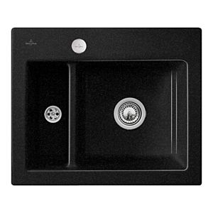 Villeroy und Boch Subway Flächenbündige Spüle 67802FJ0 mit Ablaufgarnitur und Exzenterbetätigung, Chromit