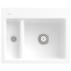 Villeroy and Boch Subway sink 67801FR1 with waste set and manual operation, white