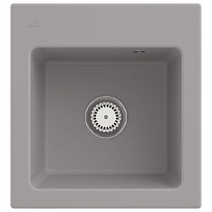 Évier encastrable Villeroy et Boch Subway 45 XS 678101KD avec garniture de vidage , 475 x 510 mm, commande manuelle, Fossil CeramicPlus