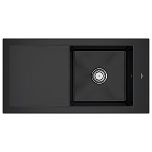 Villeroy & Boch Timeline sink 679001S5 with waste set and manual operation, Ebony