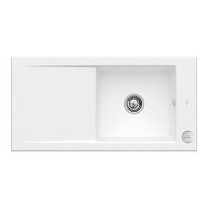 Villeroy and Boch Timeline 60 Flat flush-mounted sink 67902FRW with drain fitting and eccentric actuation, Stone White
