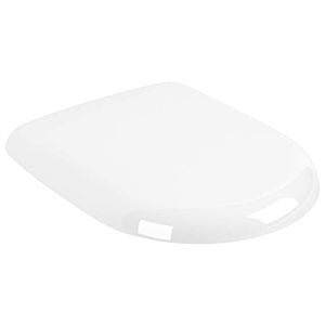 Abattant de toilettes Villeroy &amp; Boch Antao 8M67S1R1 ovale, à démontage rapide, fermeture amortie, charnières en acier inoxydable, revêtement Ceramic Plus blanc