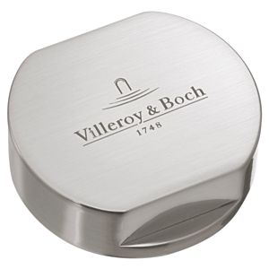 Villeroy und Boch Abdeckkappe 940525L7 Messing Edelstahl gebürstet, rund, für Doppeldrehgriff