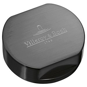 Villeroy und Boch Abdeckkappe 94052505 anthracite, Edelstahl massiv, rund, für Doppeldrehgriff