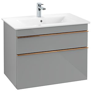 Venticello Villeroy et Boch vasque A92505RA 75,3 x 59 x 50,2 cm, poignée cuivre, verre Glossy Grey