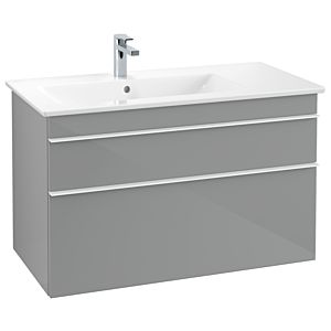 Villeroy and Boch Venticello vanity unit A92702RA 95.3 x 59 x 50.2 cm, basin left, handle white, glass Glossy Grey