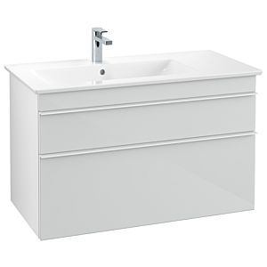 Villeroy und Boch Venticello Waschtisch-Unterschrank A92702RE 95,3 x 59 x 50,2 cm, Becken links, Griff White, Glass Glossy White
