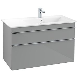 Venticello Villeroy et Boch vasque A92801RA 95,3 x 59 x 50,2 cm, vasque à droite, poignée chrome, verre Glossy Grey