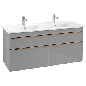 Villeroy and Boch Venticello vanity unit A93005RA 125.3 x 59 x 50.2 cm, handle copper, glass Glossy Grey
