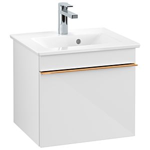 Venticello Villeroy et Boch vasque A93105DH 46,6 x 42 x 42,6 cm, poignée en cuivre, Glossy White