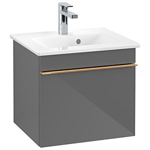 Villeroy and Boch Venticello vanity unit A93105FP 46.6 x 42 x 42.6 cm, copper handle, Glossy Grey