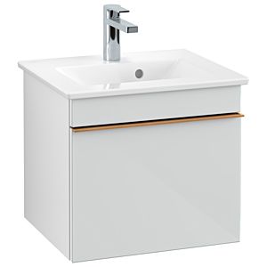 Villeroy und Boch Venticello Waschtisch-Unterschrank A93105RE 46,6 x 42 x 42,6 cm, Griff Copper, Glass Glossy White