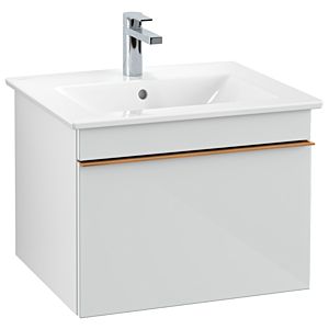 Venticello Villeroy et Boch vasque A93205RE 55,3 x 42 x 50,2 cm, poignée cuivre, verre Glossy White
