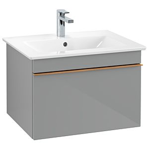 Villeroy und Boch Venticello Waschtisch-Unterschrank A93305RA 60,3 x 42 x 50,2 cm, Griff Copper, Glass Glossy Grey