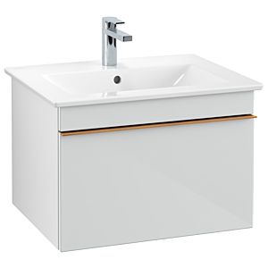 Villeroy and Boch Venticello vanity unit A93305RE 60.3 x 42 x 50.2 cm, handle copper, glass Glossy White