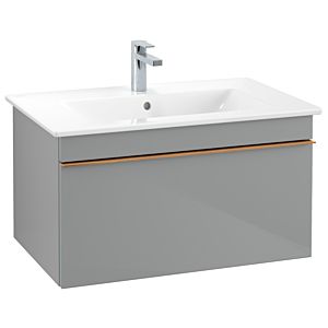 Venticello Villeroy et Boch vasque A93405RA 75,3 x 42 x 50,2 cm, poignée cuivre, verre Glossy Grey