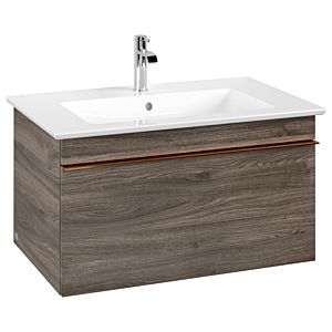 Venticello Villeroy et Boch vasque A93405RK 75,3x42x50,2cm, poignée en cuivre, Stone Oak