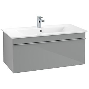 Venticello Villeroy et Boch vasque A93501RA 95,3 x 42 x 50,2 cm, poignée chrome, verre Glossy Grey