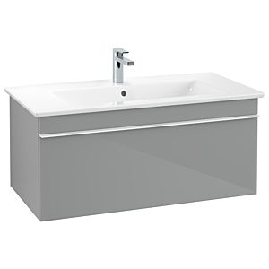 Venticello Villeroy et Boch vasque A93502RA 95,3 x 42 x 50,2 cm, poignée blanche, verre Glossy Grey