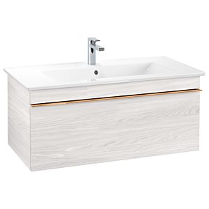 Villeroy and Boch Venticello vanity unit A93505E8 95.3 x 42 x 50.2 cm, copper handle, White Wood