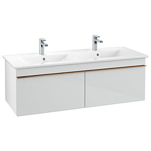Villeroy and Boch Venticello vanity unit A93905RE 125.3 x 42 x 50.2 cm, handle copper, glass Glossy White