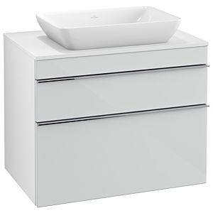 Venticello Villeroy et Boch vasque A94001RE 75,7 x 60,6 x 50,2 cm, poignée chrome, verre Glossy White