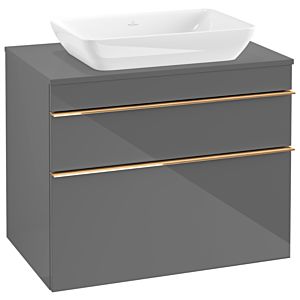 Villeroy and Boch Venticello vanity unit A94005FP 75.7 x 60.6 x 50.2 cm, copper handle, Glossy Grey
