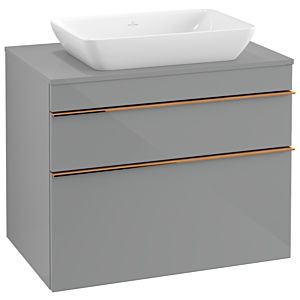 Venticello Villeroy et Boch vasque A94005RA 75,7 x 60,6 x 50,2 cm, poignée cuivre, verre Glossy Grey