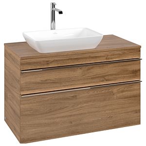 Venticello Villeroy et Boch vasque A94201RH 95.7x60,6x50,2cm, meuble sous-vasque gauche, poignée chrome, Kansas Oak