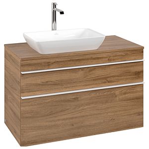 Venticello Villeroy et Boch vasque A94202RH 95,7x60,6x50,2cm, meuble sous-vasque gauche, poignée blanche, Kansas Oak