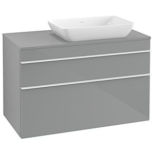 Venticello Villeroy et Boch vasque A94302RA 95,7 x 60,6 x 50,2 cm, vasque à droite, poignée blanche, verre Glossy Grey