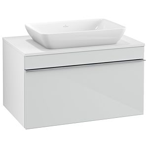 Venticello Villeroy et Boch vasque A94501RE 75,7 x 43,6 x 50,2 cm, poignée chrome, verre Glossy White